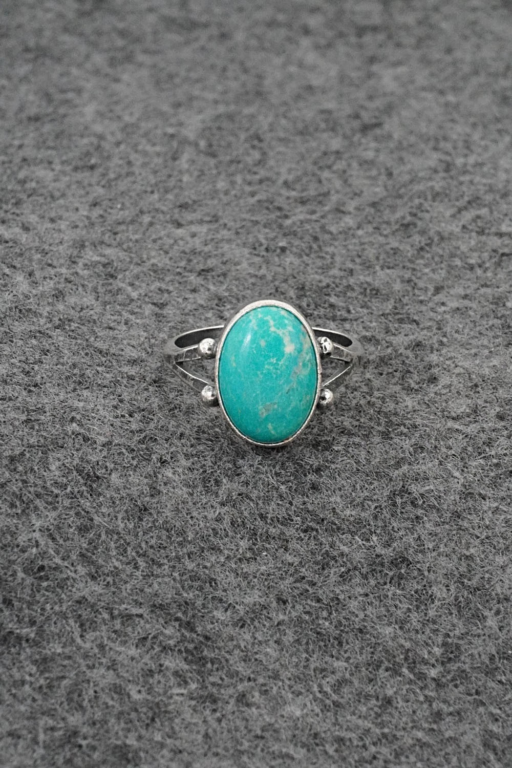 Turquoise and Sterling Silver Ring - Jerryson Henio - Size 7.75