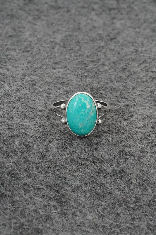 Turquoise and Sterling Silver Ring - Jerryson Henio - Size 7.75