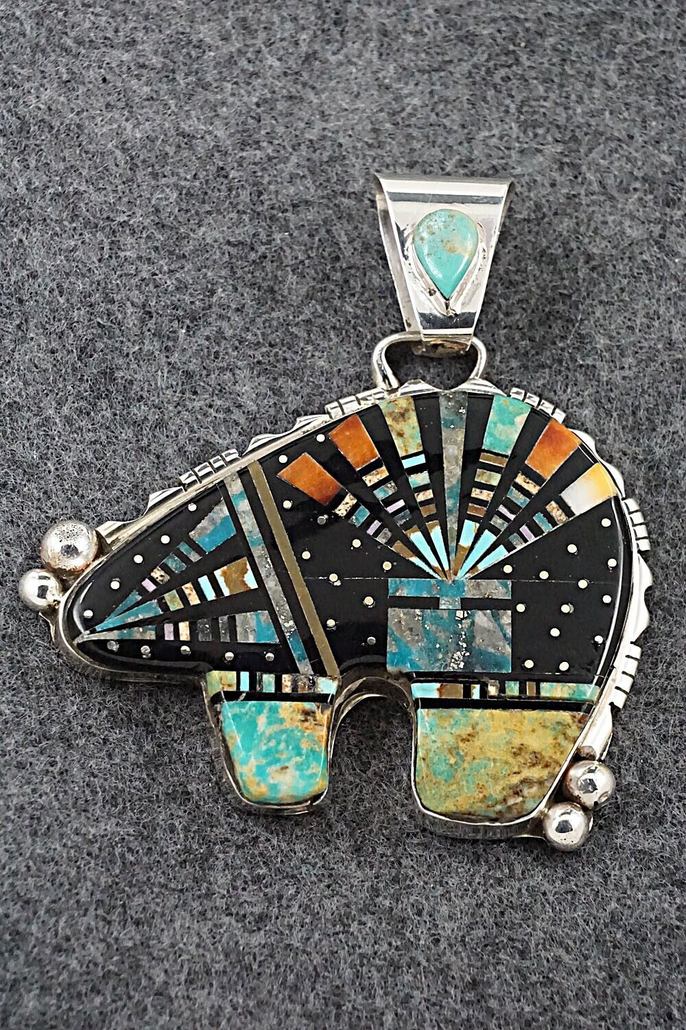 Multi Stone & Sterling Silver Pendant - Ray Jack