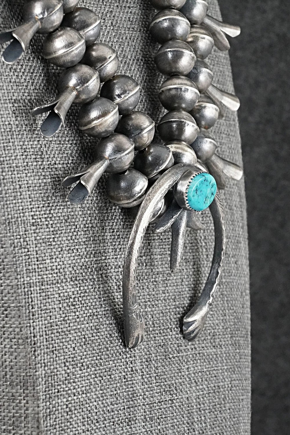 Turquoise & Sterling Silver Squash Blossom Set - Gilbert Martin