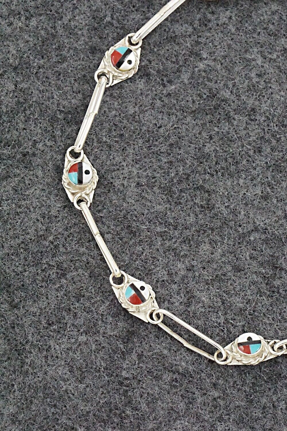 Multi-Stone & Sterling Silver Link Bracelet - Devoria Bowakaty