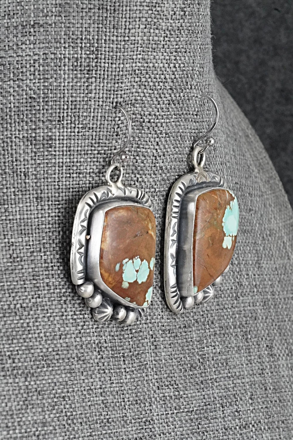 Turquoise & Sterling Silver Necklace and Earrings Set - Paul Livingston