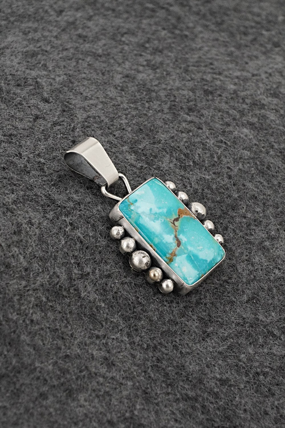 Turquoise & Sterling Silver Pendant - Eugene Gruber