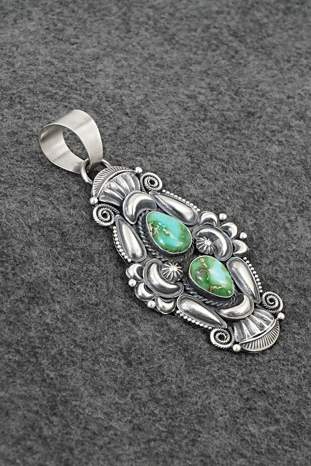 Turquoise and Sterling Silver Pendant - Derrick Gordon