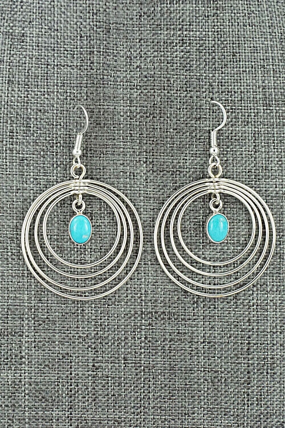 Turquoise and Sterling Silver Earrings - Edith Kee