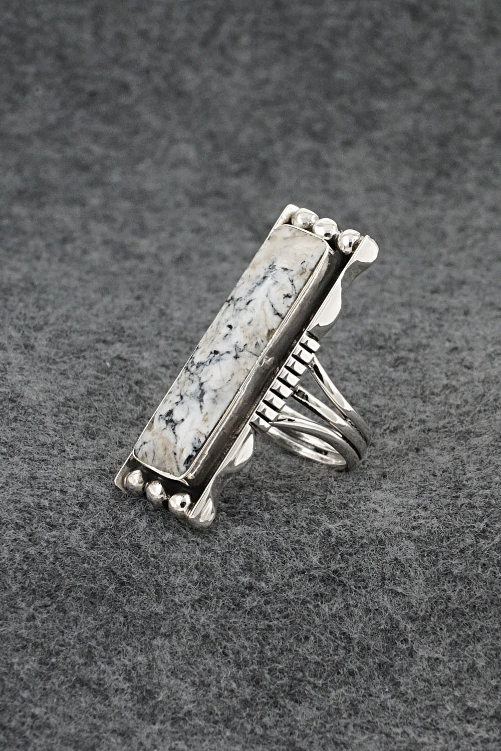 White Buffalo & Sterling Silver Ring - Larson Lee - Size 8