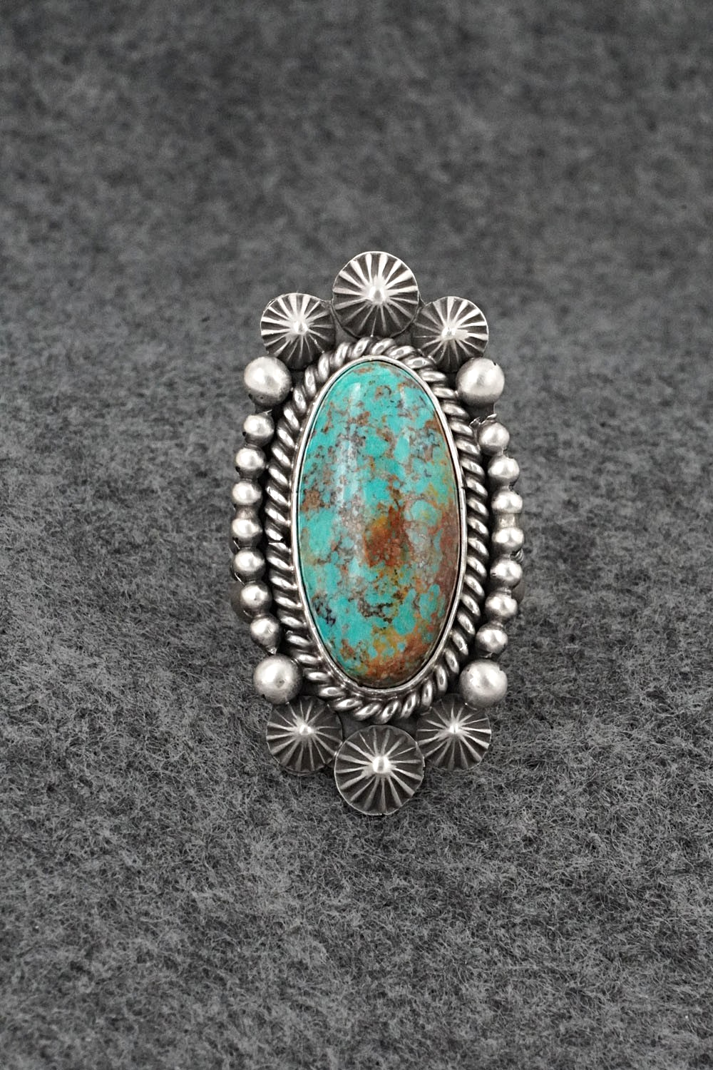 Turquoise & Sterling Silver Ring - Michael Calladitto - Size 8