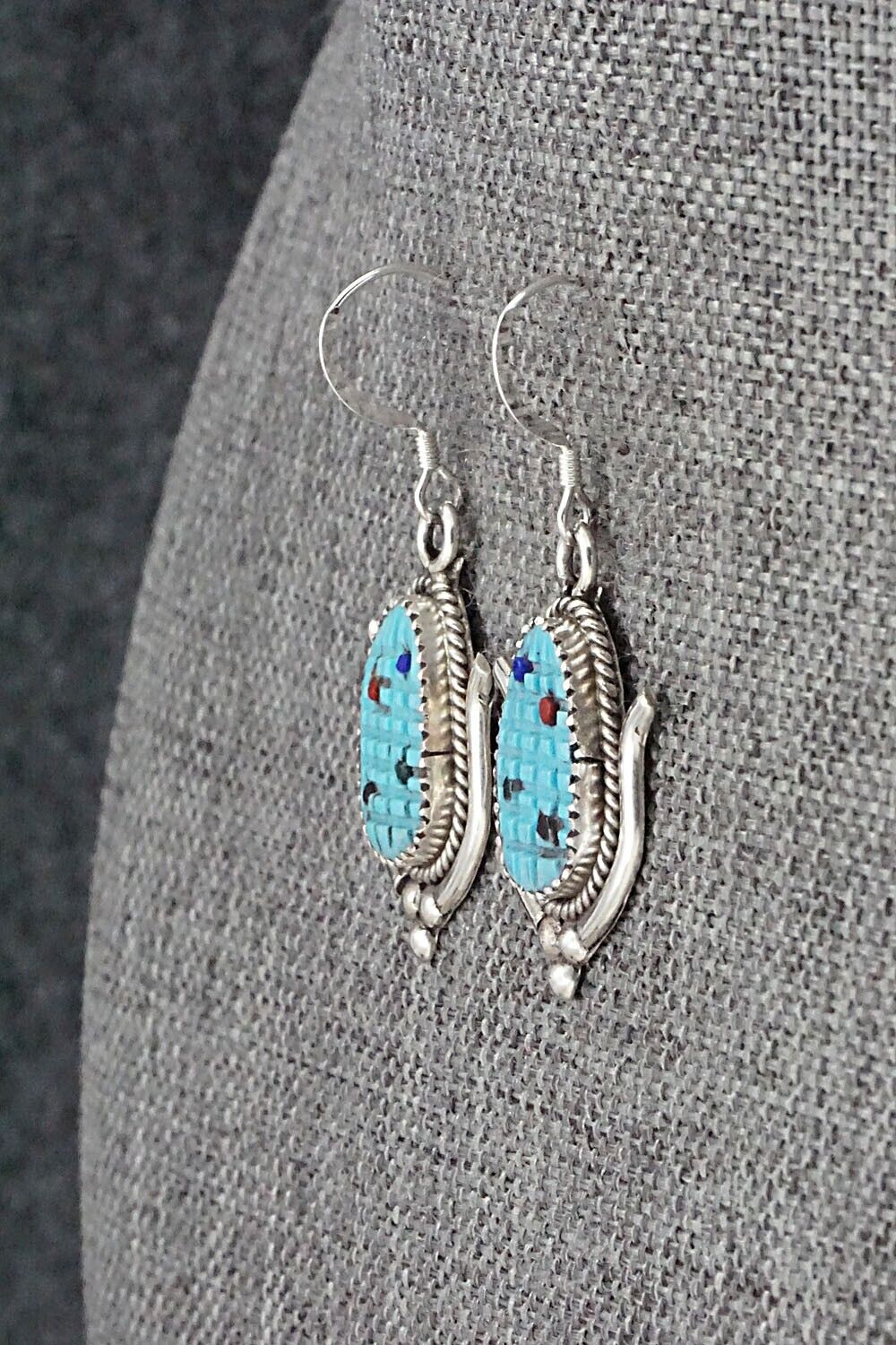 Turquoise & Sterling Silver Earrings - Tracy Bowekity