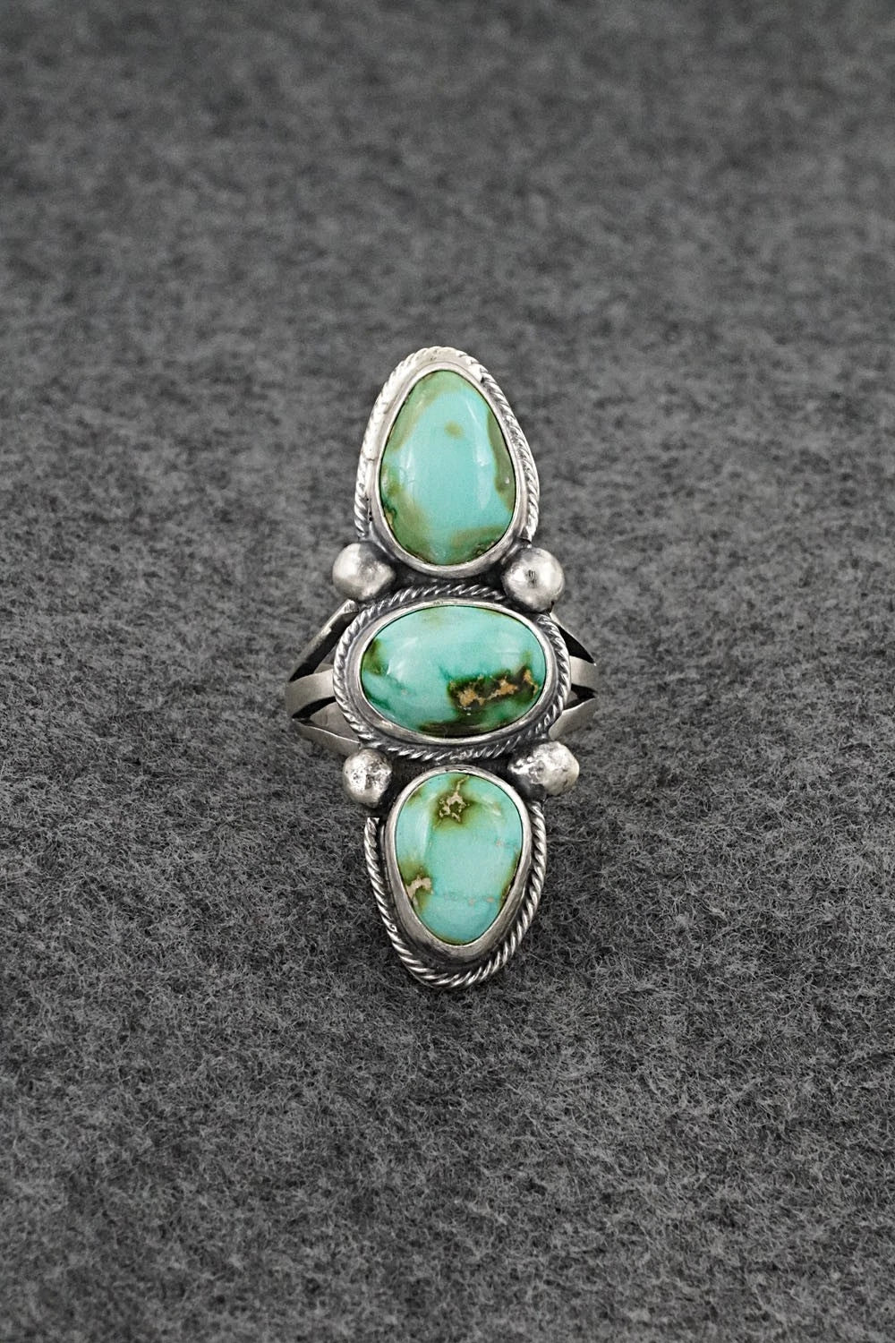 Turquoise & Sterling Silver Ring - Bobby Johnson - Size 9