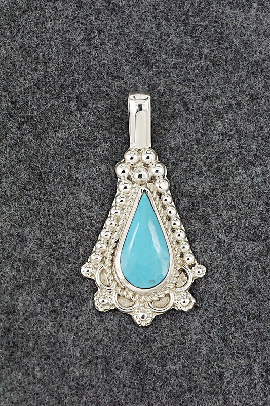 Turquoise & Sterling Silver Pendant - Juanita Yatsatie