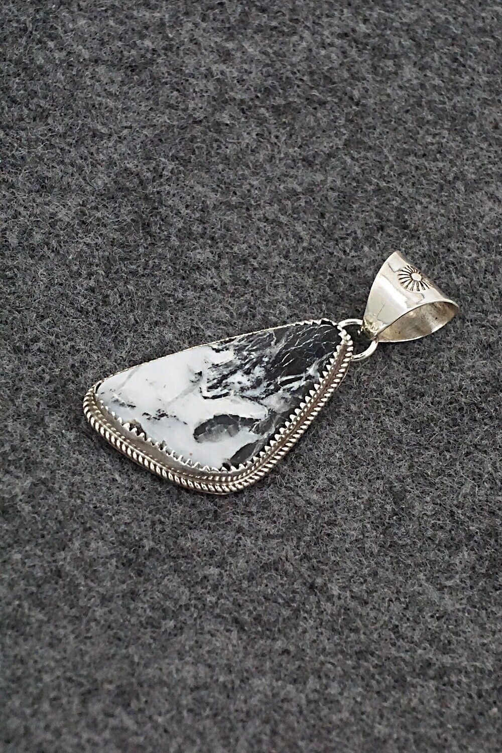 White Buffalo & Sterling Silver Pendant - Ernest Hawthorne