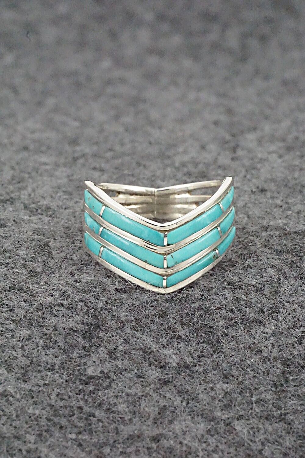 Turquoise & Sterling Silver Ring - Andrew Enrico - Size 7.5