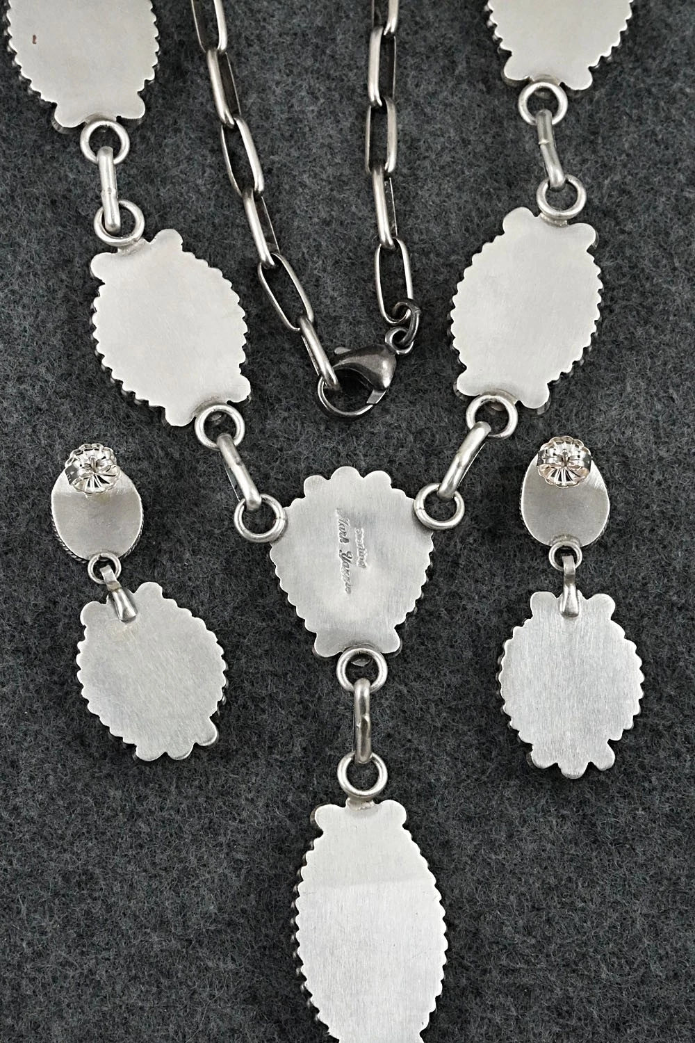 Turquoise & Sterling Silver Necklace and Earrings Set - Mark Yazzie