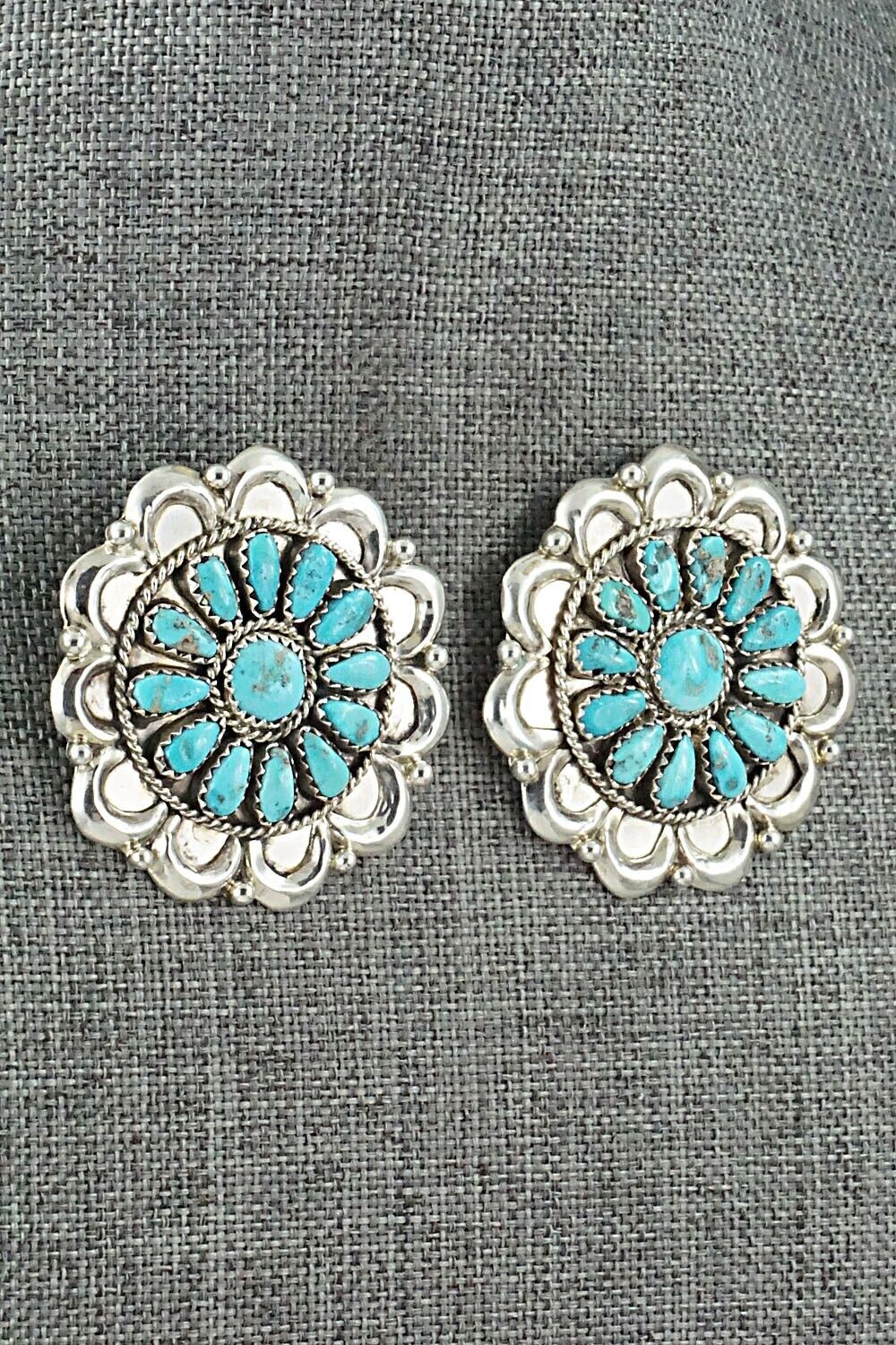 Turquoise & Sterling Silver Earrings - Justina Wilson