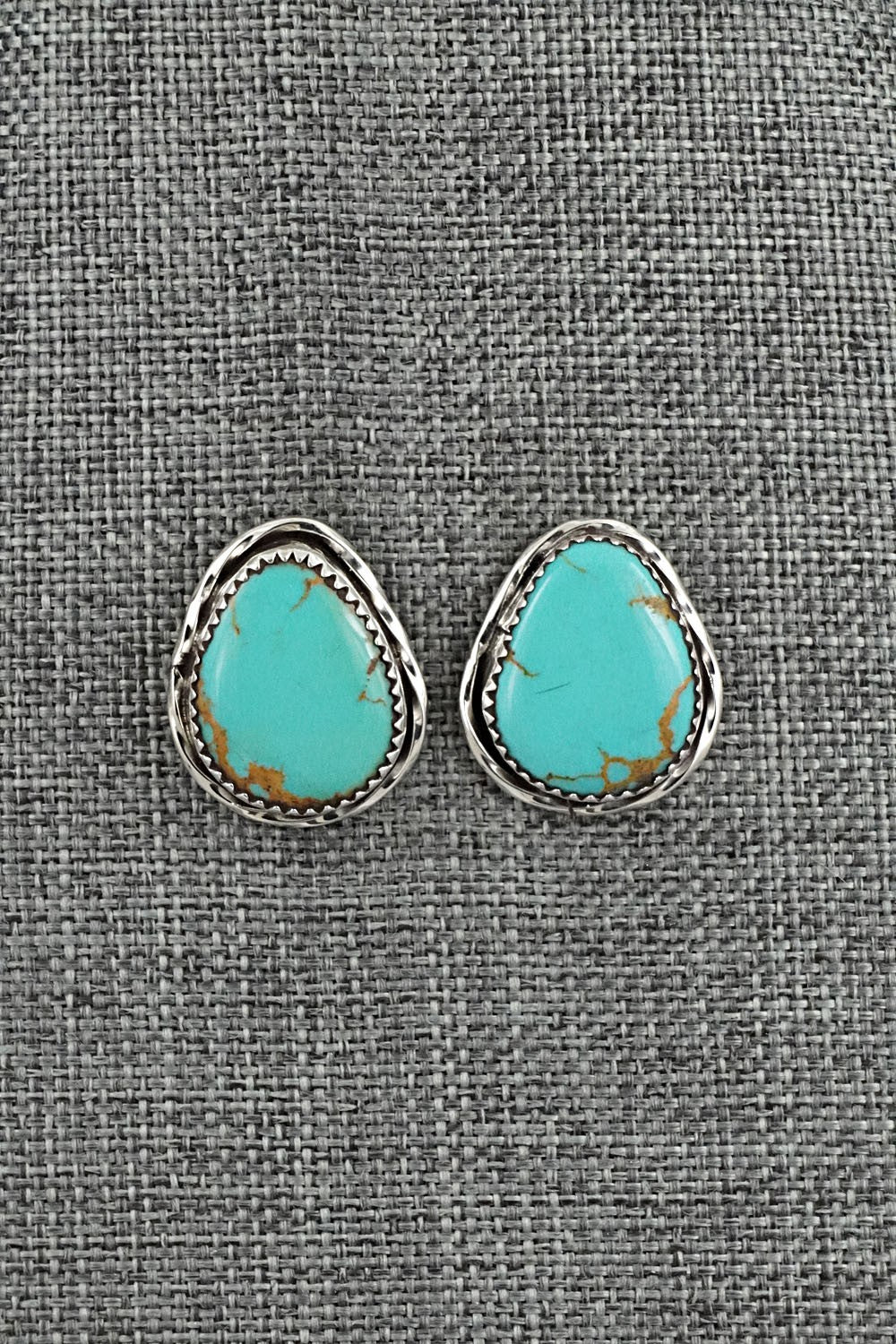 Turquoise & Sterling Silver Earrings - Ernest Hawthorne