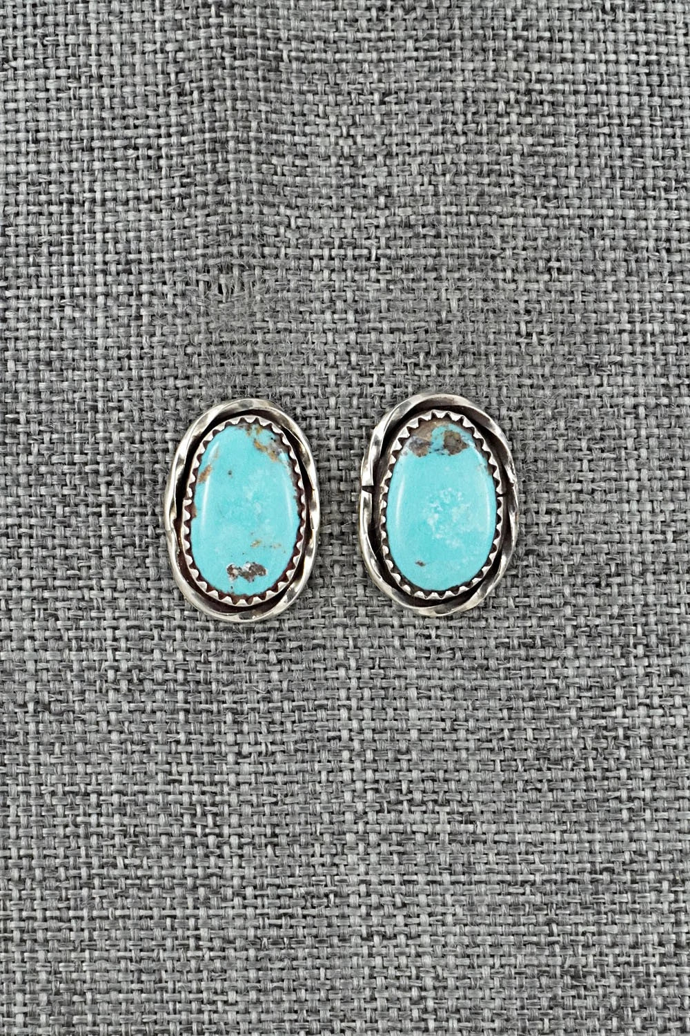 Turquoise & Sterling Silver Earrings - Ernest Hawthorne