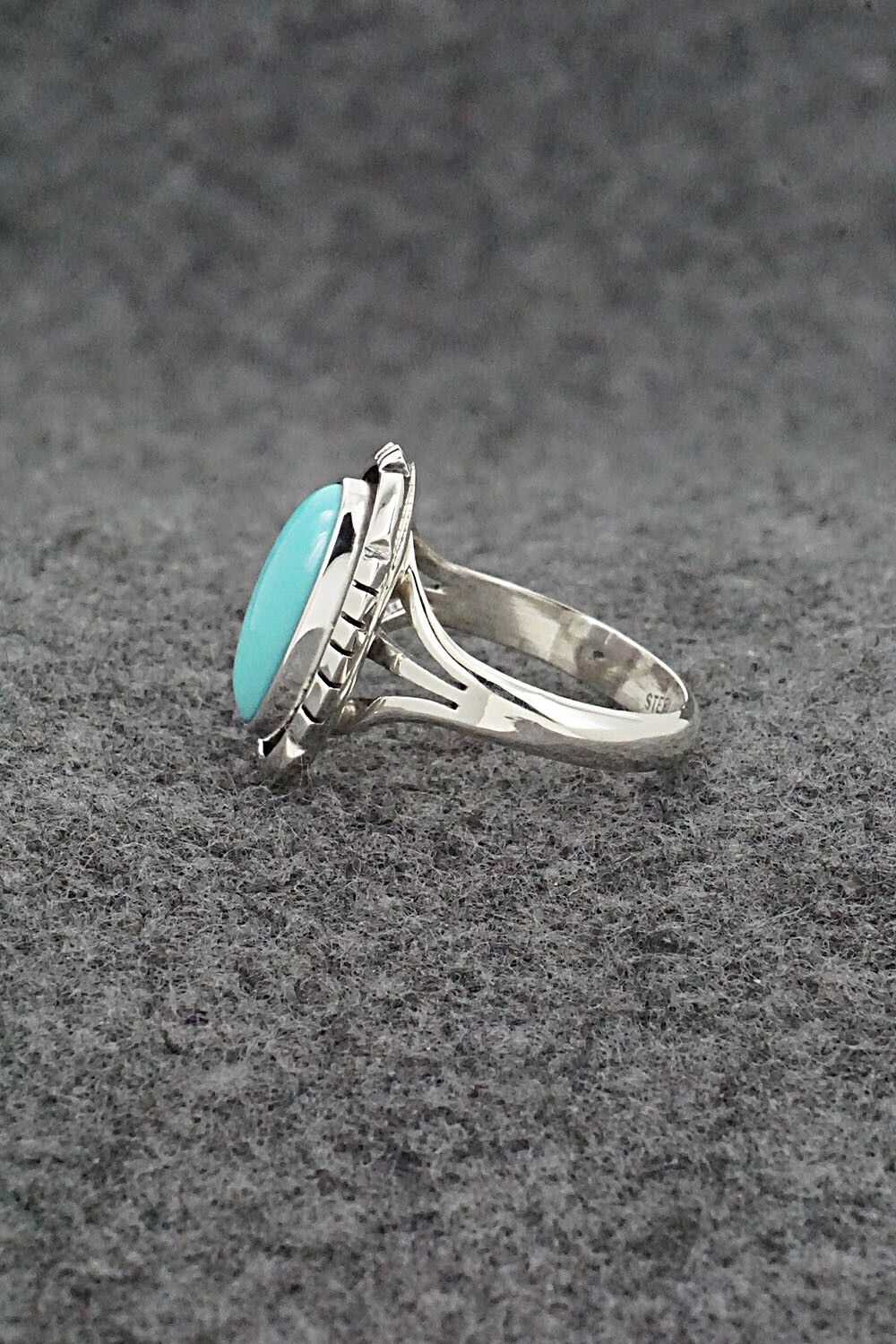 Turquoise & Sterling Silver Ring - Amos Begay - Size 6.25