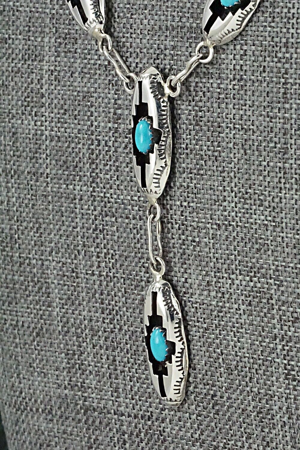 Turquoise & Sterling Silver Necklace and Earrings Set - Felix Perry