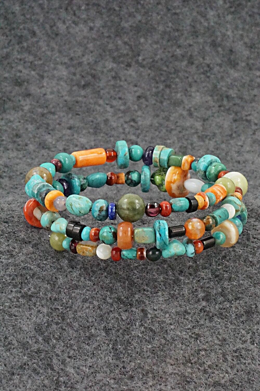 Multi-Stone Beaded Wrap Bracelet - Helen Tsosie