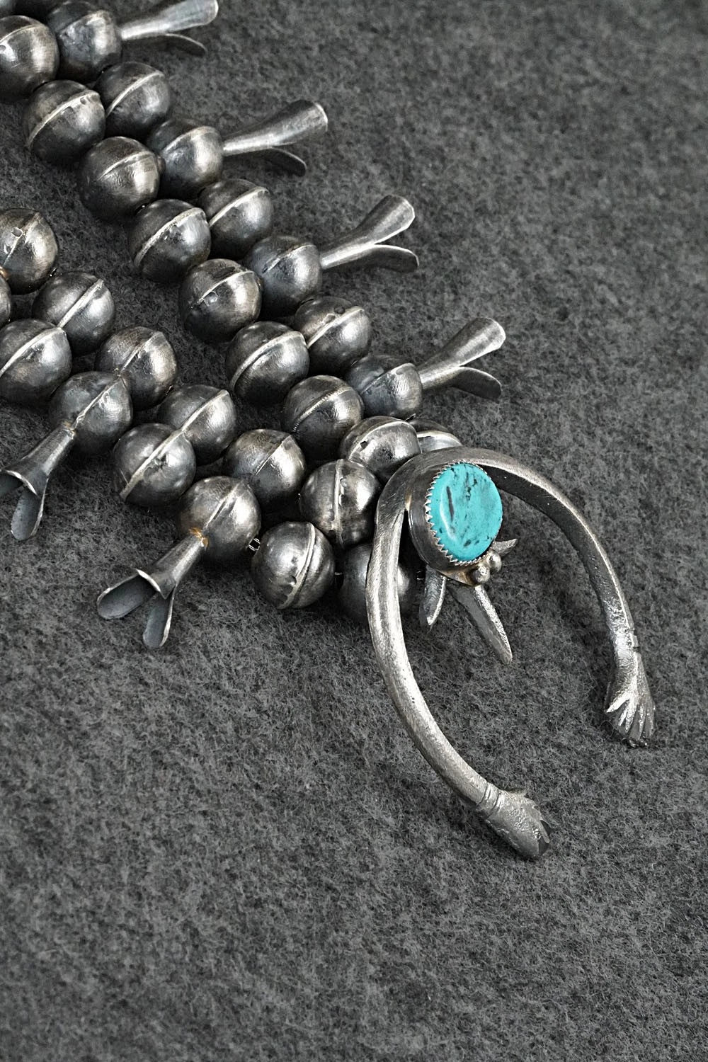 Turquoise & Sterling Silver Squash Blossom Set - Gilbert Martin
