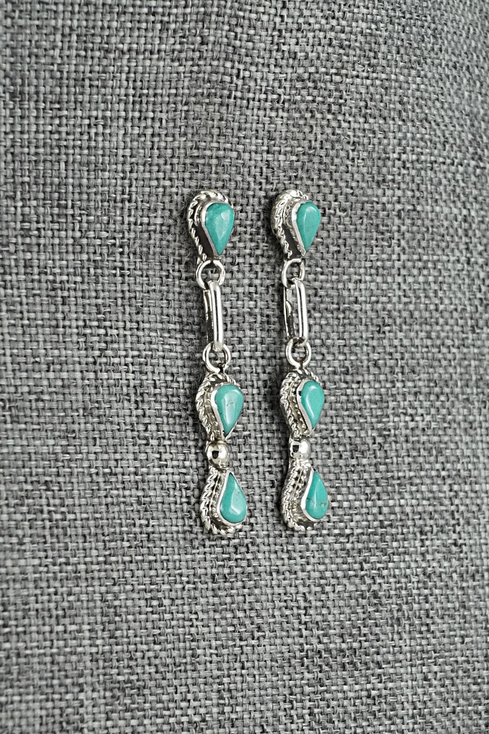 Turquoise & Sterling Silver Earrings - Carol Lateyice