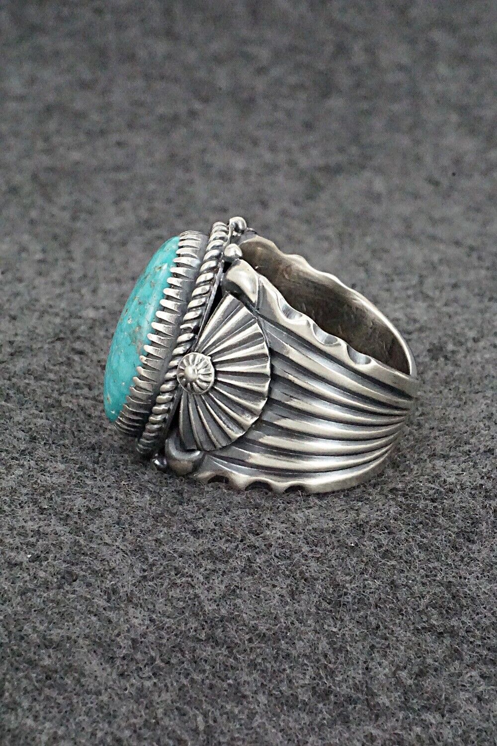 Turquoise & Sterling Silver Ring - Delbert Gordon - Size 11.5