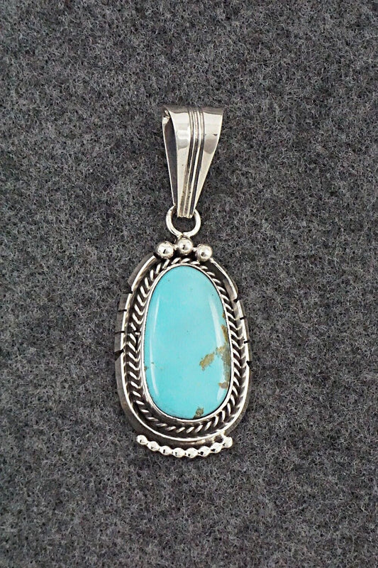 Turquoise & Sterling Silver Pendant - Samuel Yellowhair