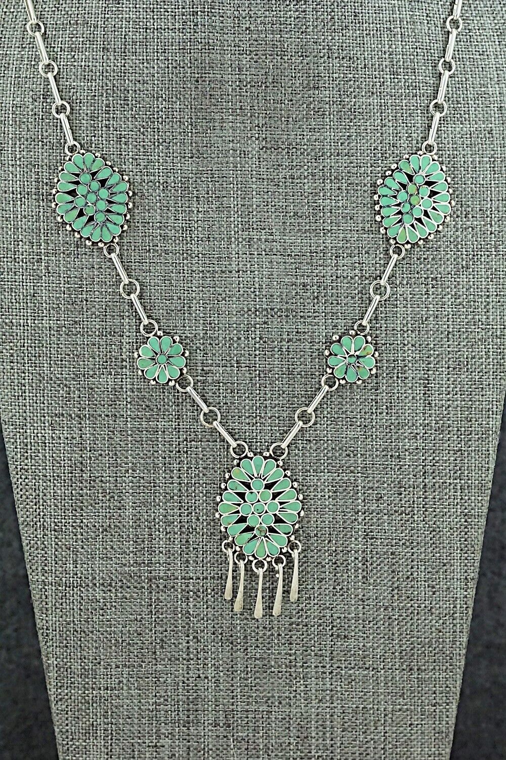 Turquoise & Sterling Silver Inlay Necklace - Michelle Peina
