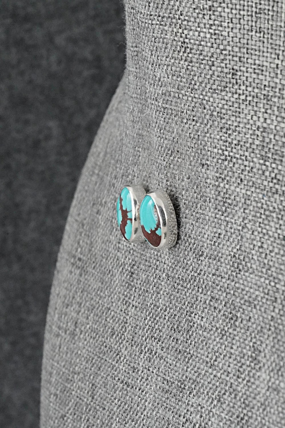 Turquoise & Sterling Silver Earrings - Eugene Gruber