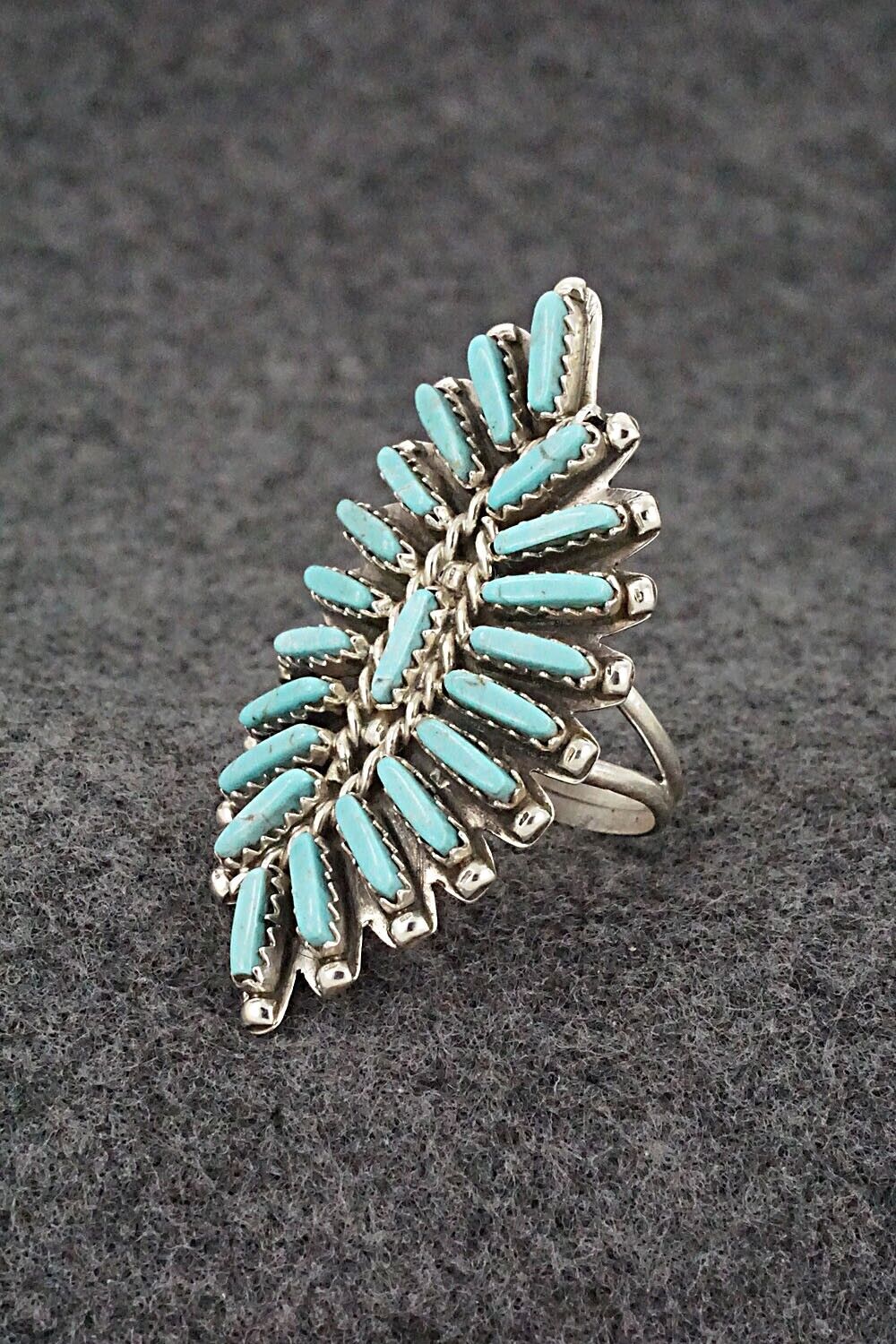 Turquoise & Sterling Silver Ring - Geraldine Faber - Size 8.75