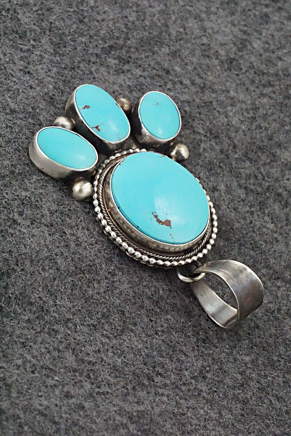 Turquoise & Sterling Silver Pendant & Earrings Set - Kathleen Chavez