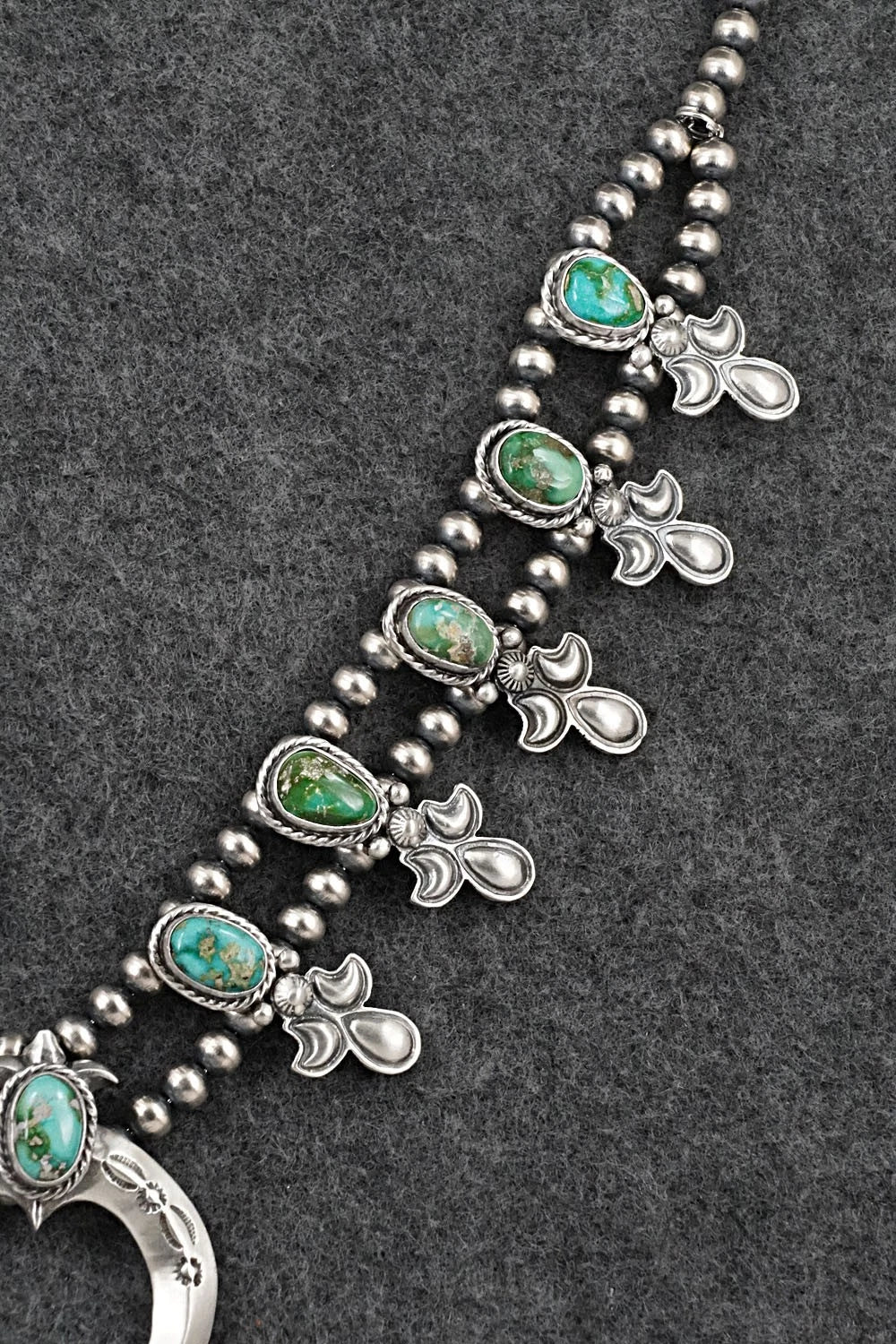 Turquoise & Sterling Silver Squash Blossom Set - Adrienne Gordon
