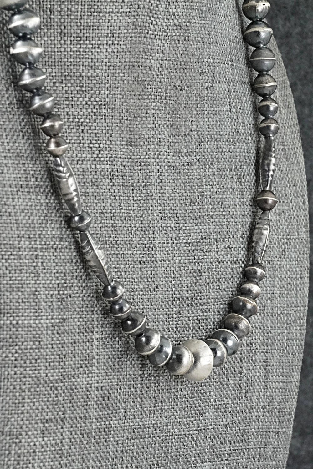 Sterling Silver Navajo Pearl Necklace 28" - Vintage
