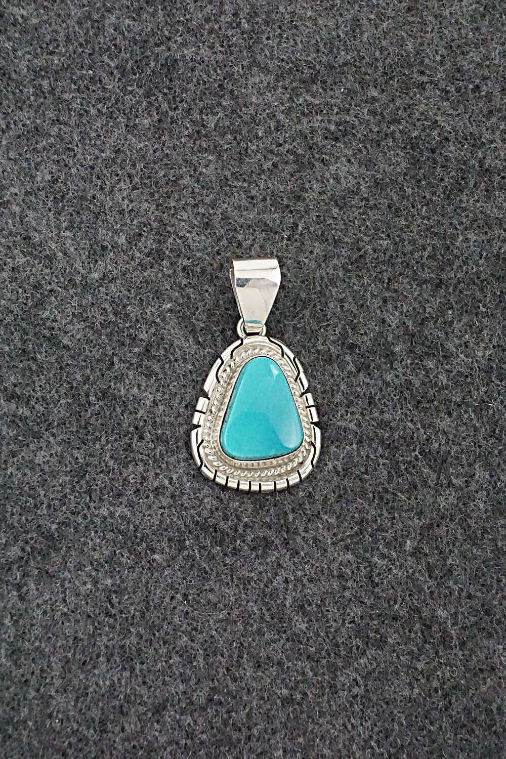 Turquoise & Sterling Silver Pendant - Peggy Skeets