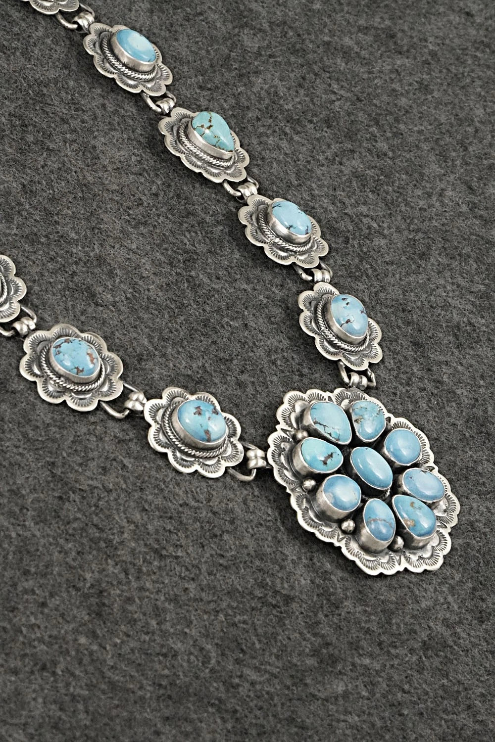 Turquoise & Sterling Silver Necklace and Earrings Set - Mark Yazzie