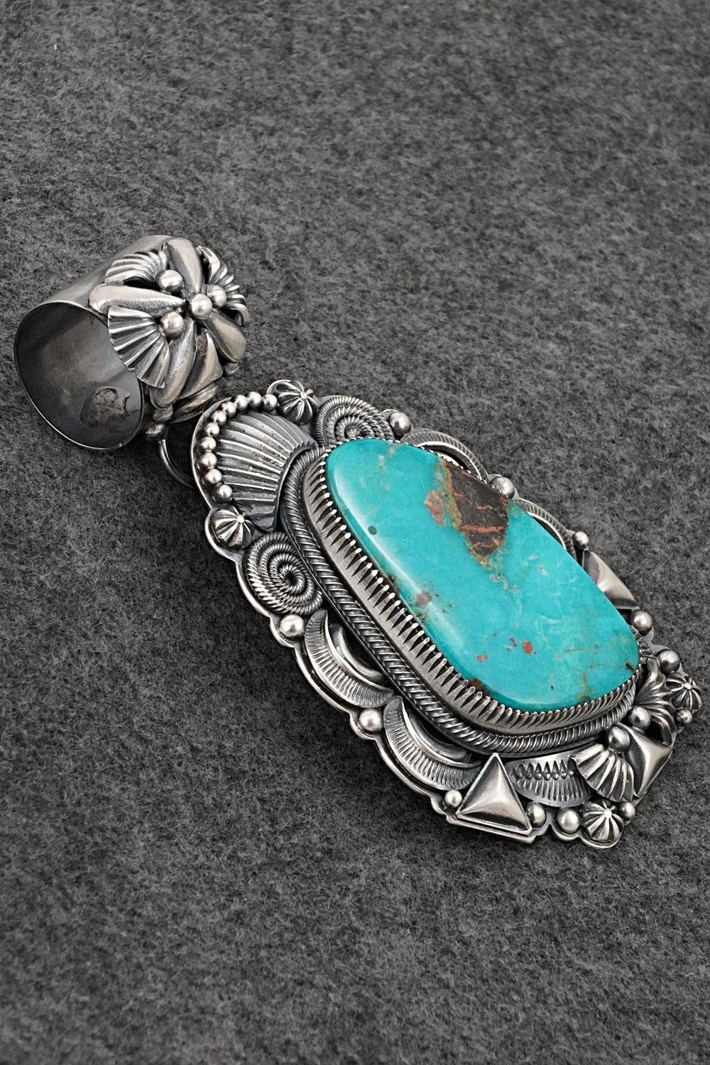 Turquoise & Sterling Silver Pendant - Delbert Gordon