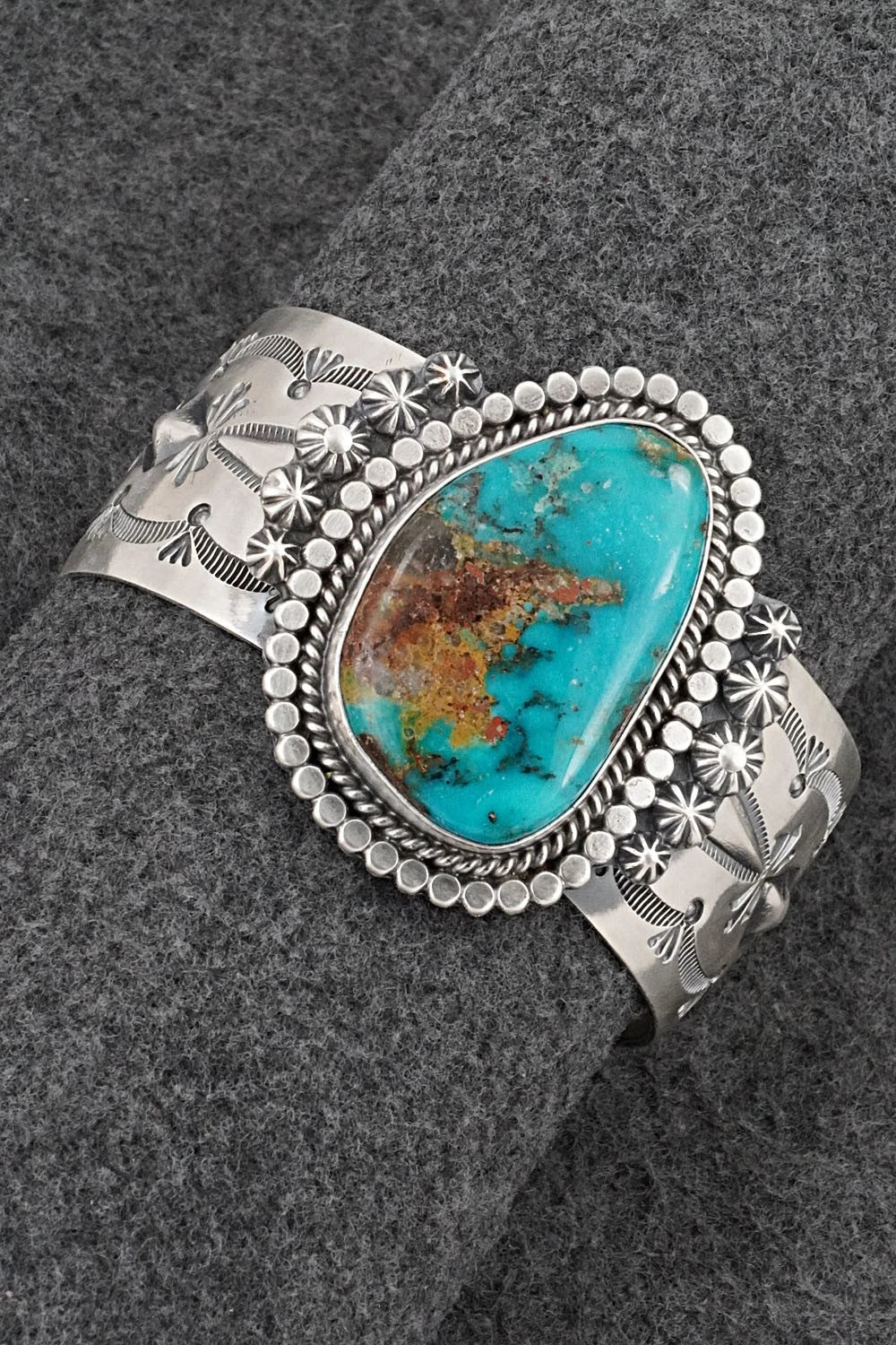 Turquoise & Sterling Silver Bracelet - Raymond Delgarito