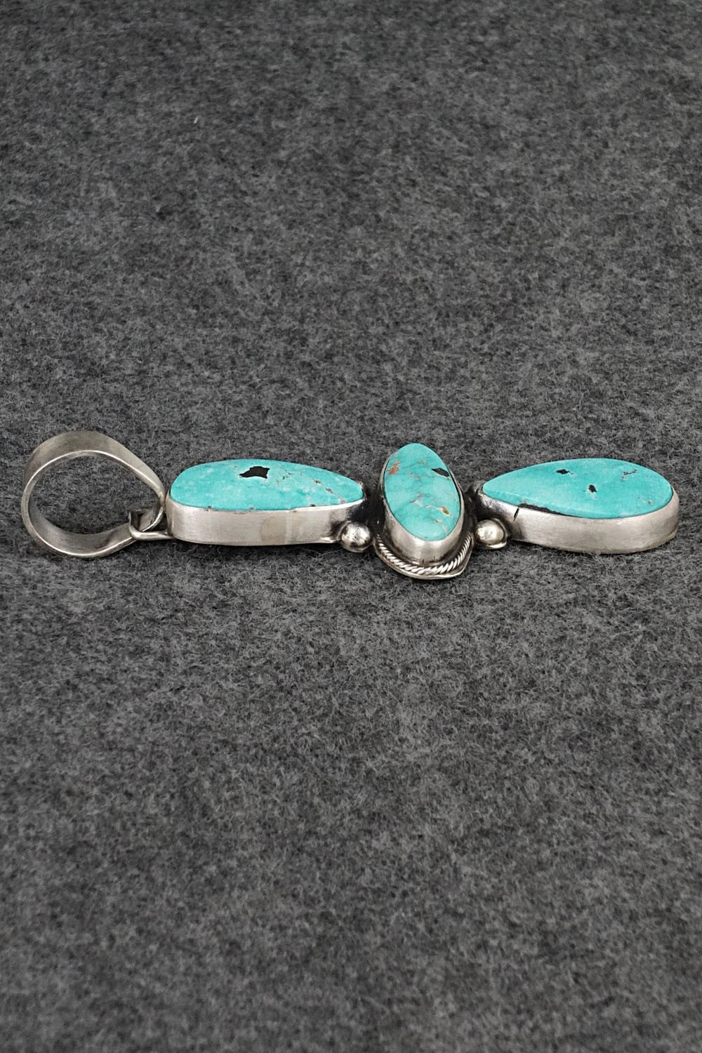 Turquoise & Sterling Silver Pendant and Earrings Set - Bobby Johnson