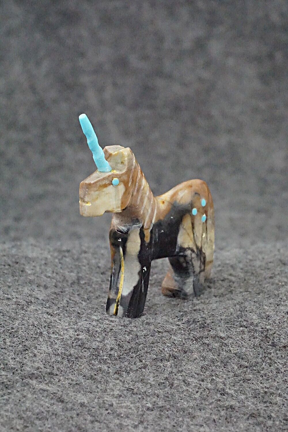 Unicorn Horse Zuni Fetish Carving - Todd Etsate