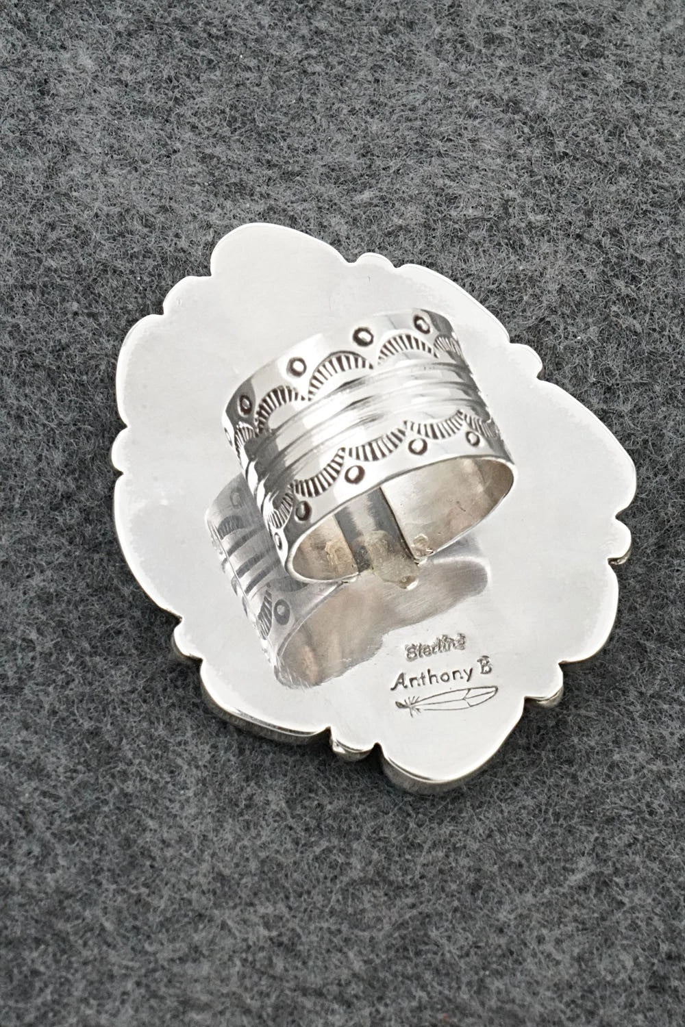 Turquoise & Sterling Silver Ring - Anthony Brown - Size 10