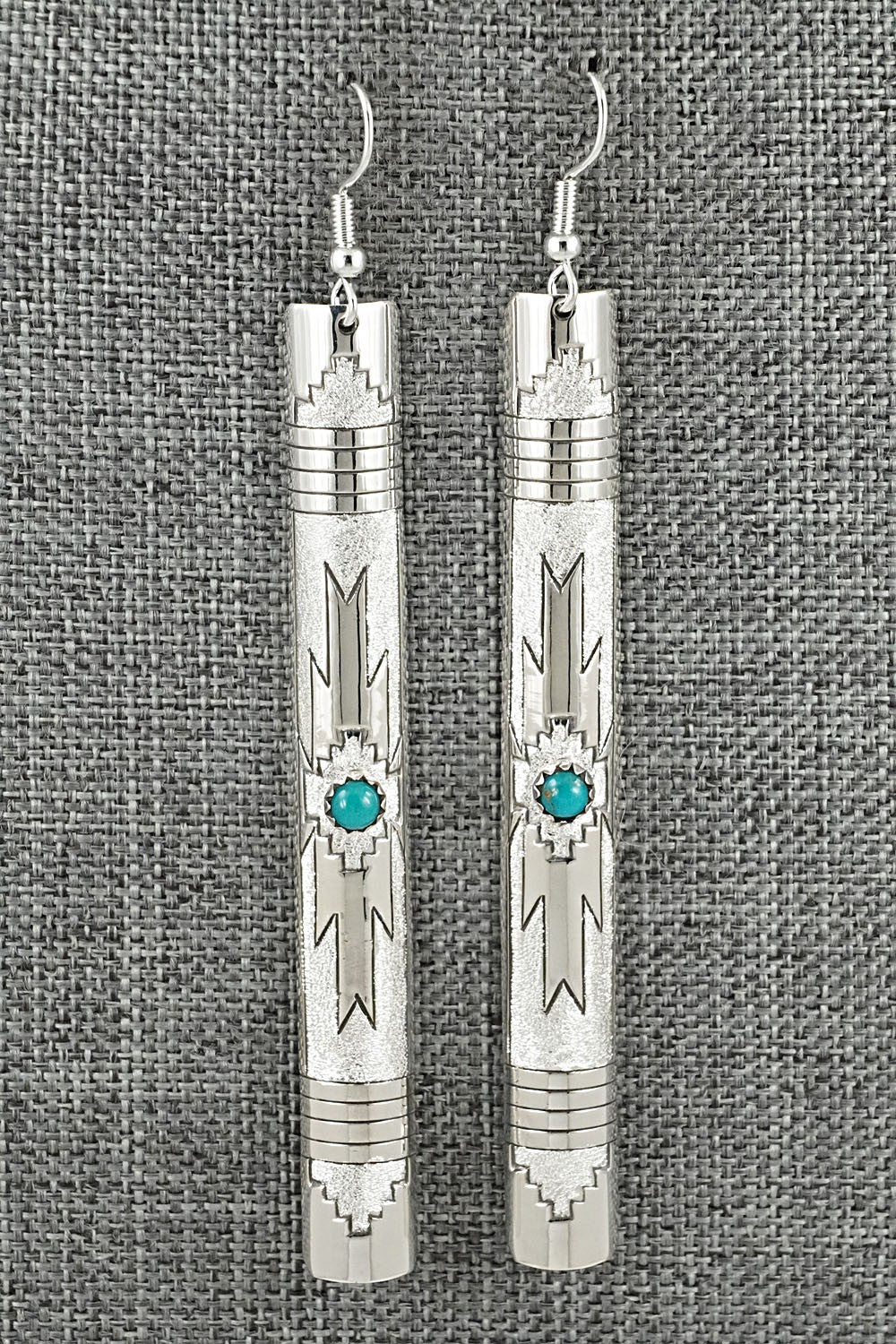 Turquoise & Sterling Silver Earrings - Zane Tahe