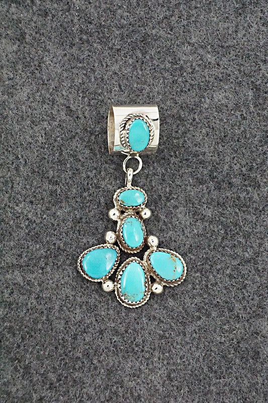 Turquoise & Sterling Silver Pendant - Ernest Hawthorne