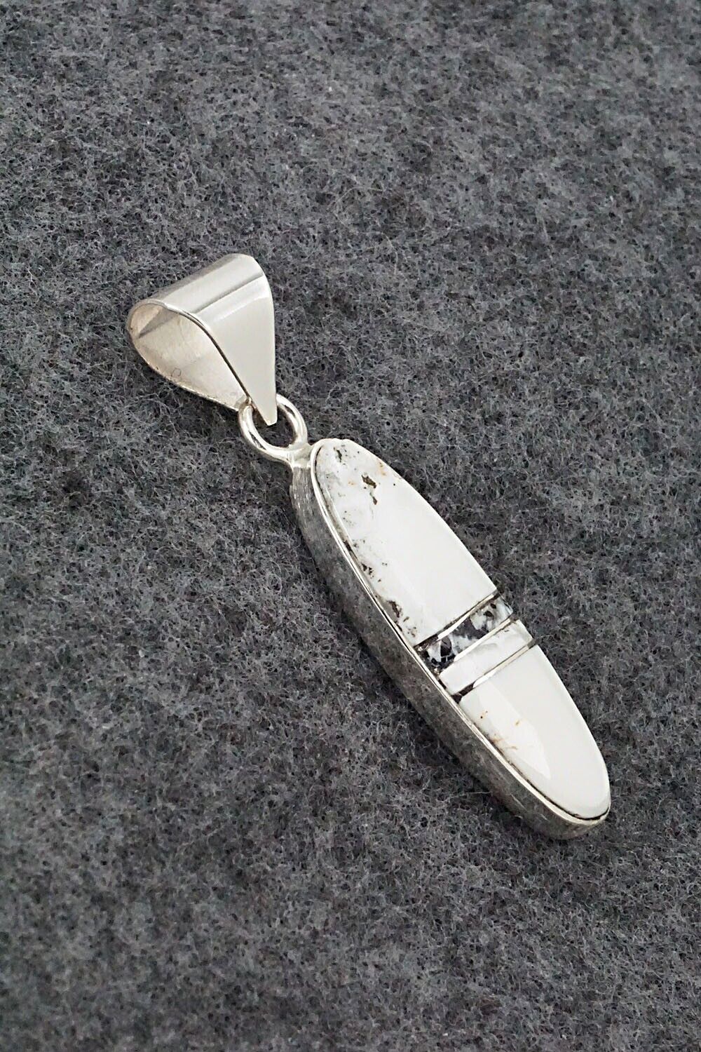 White Buffalo & Sterling Silver Pendant - Harold Smith