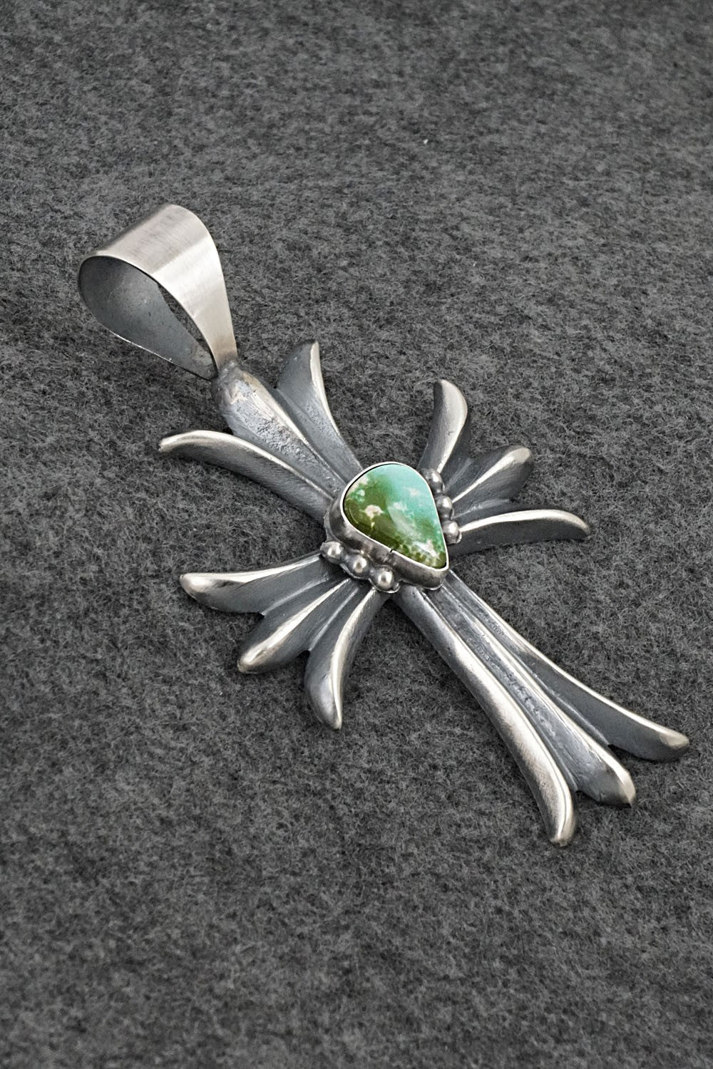 Turquoise & Sterling Silver Pendant - Harrison Bitsue