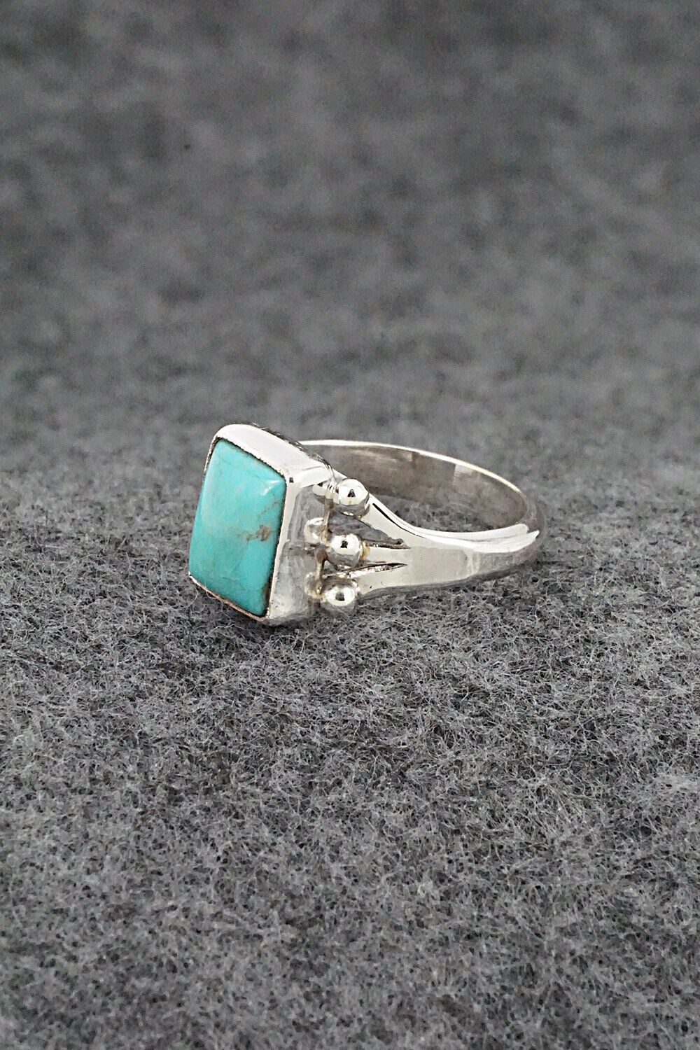 Turquoise & Sterling Silver Ring - Jerryson Henio - Size 6.5