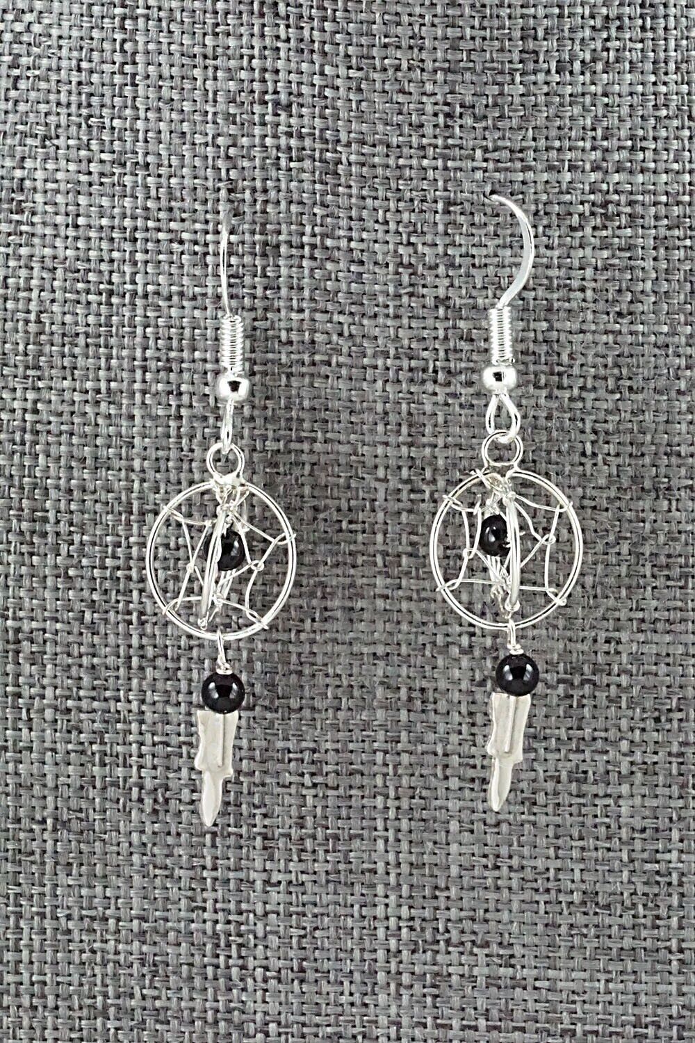 Onyx & Sterling Silver Earrings - Lena Platero