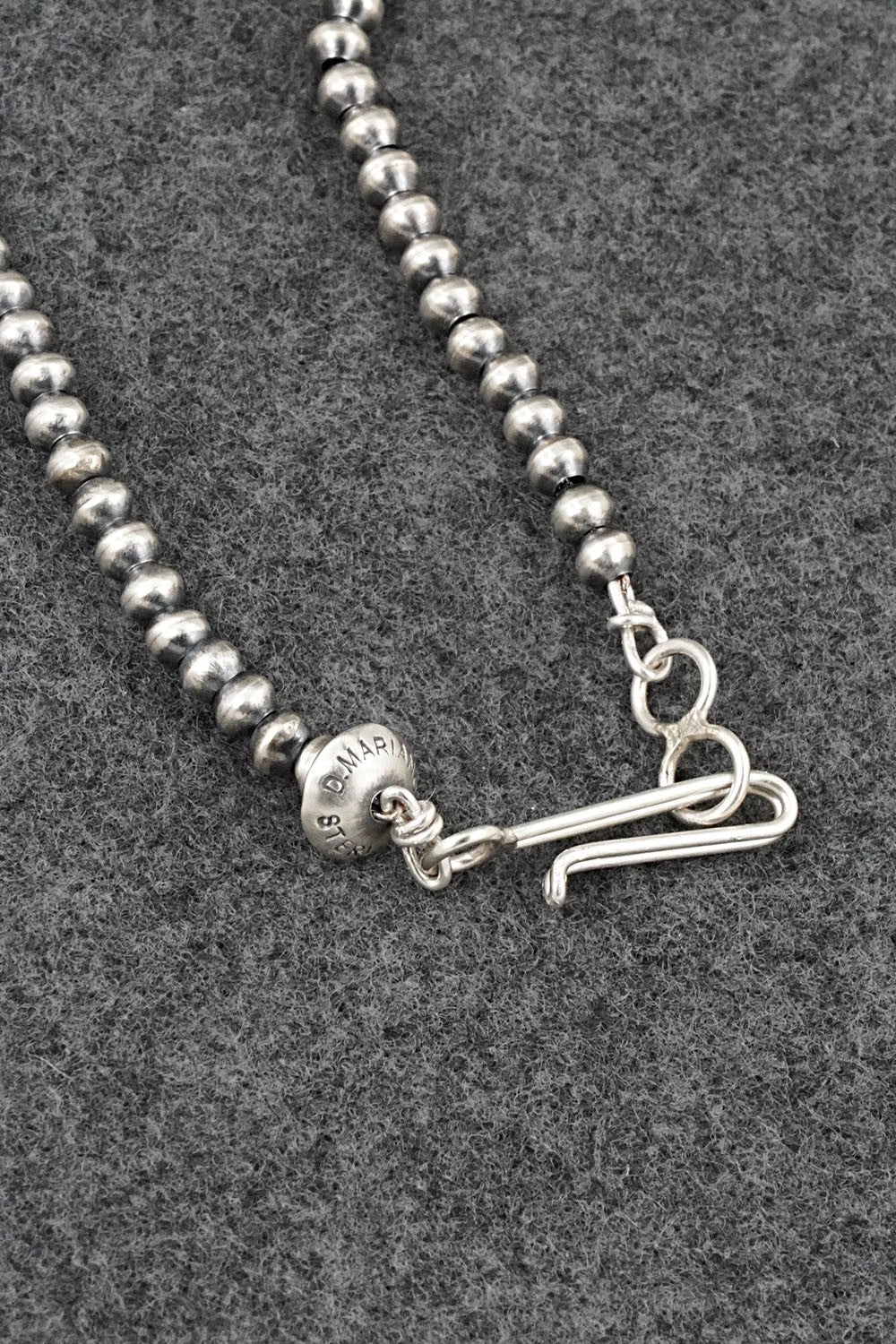 Sterling Silver Navajo Pearl Necklace 14" - Dorinda Mariano