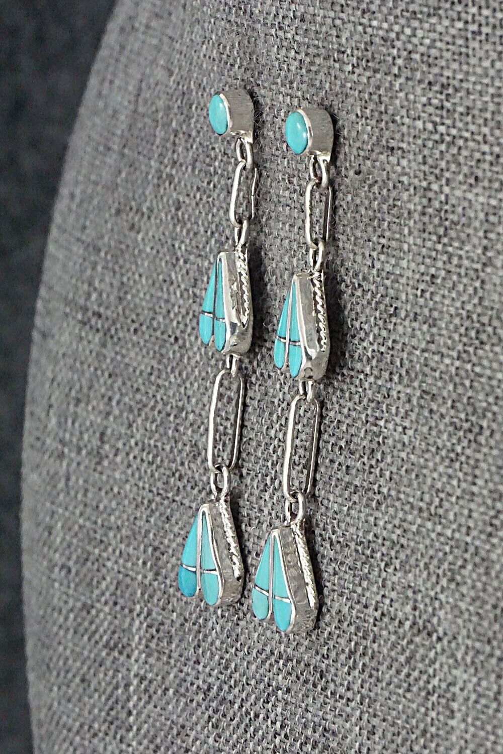 Turquoise and Sterling Silver Earrings - Velda Nastacio