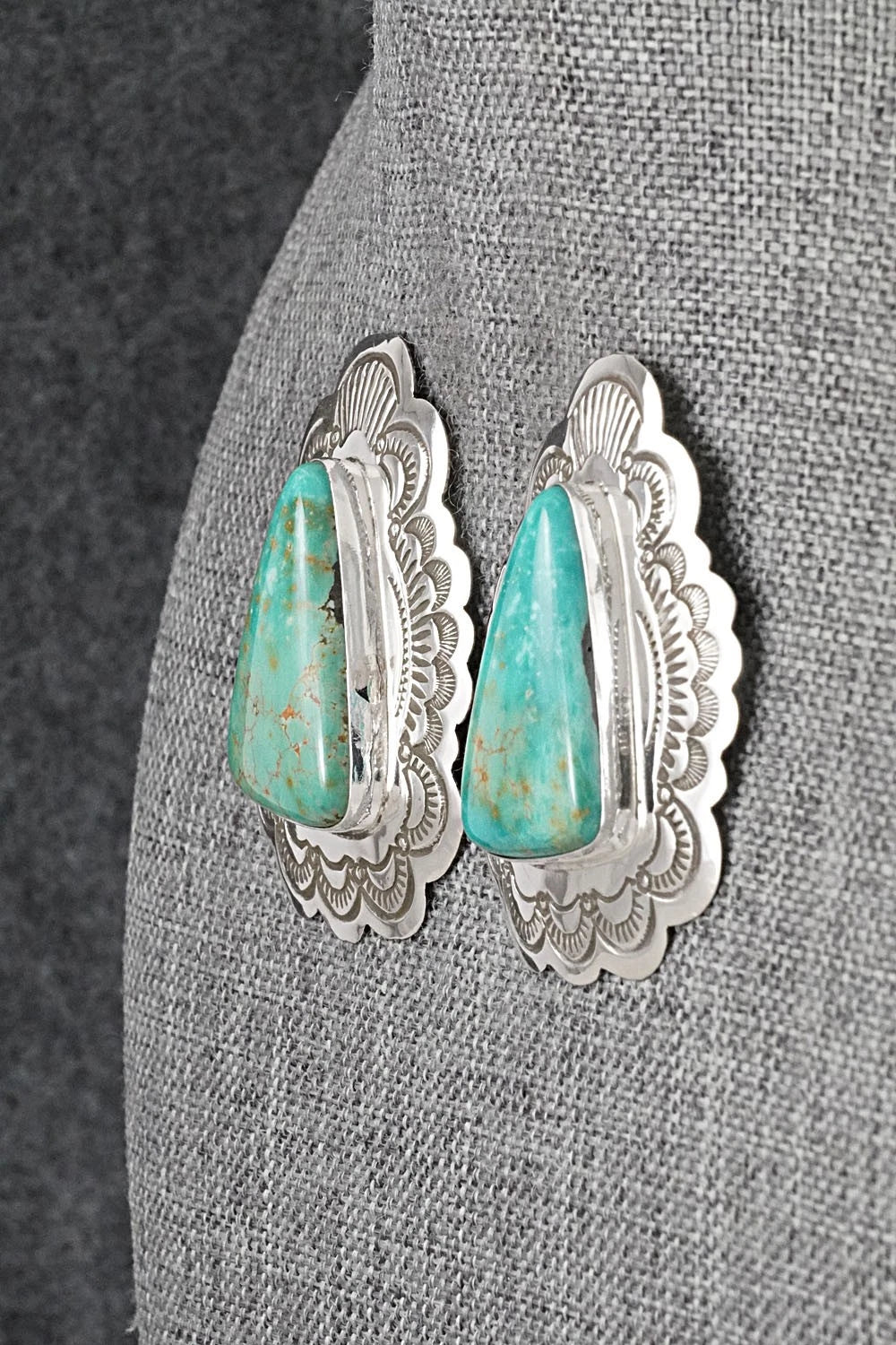Turquoise & Sterling Silver Earrings - Arnold Blackgoat