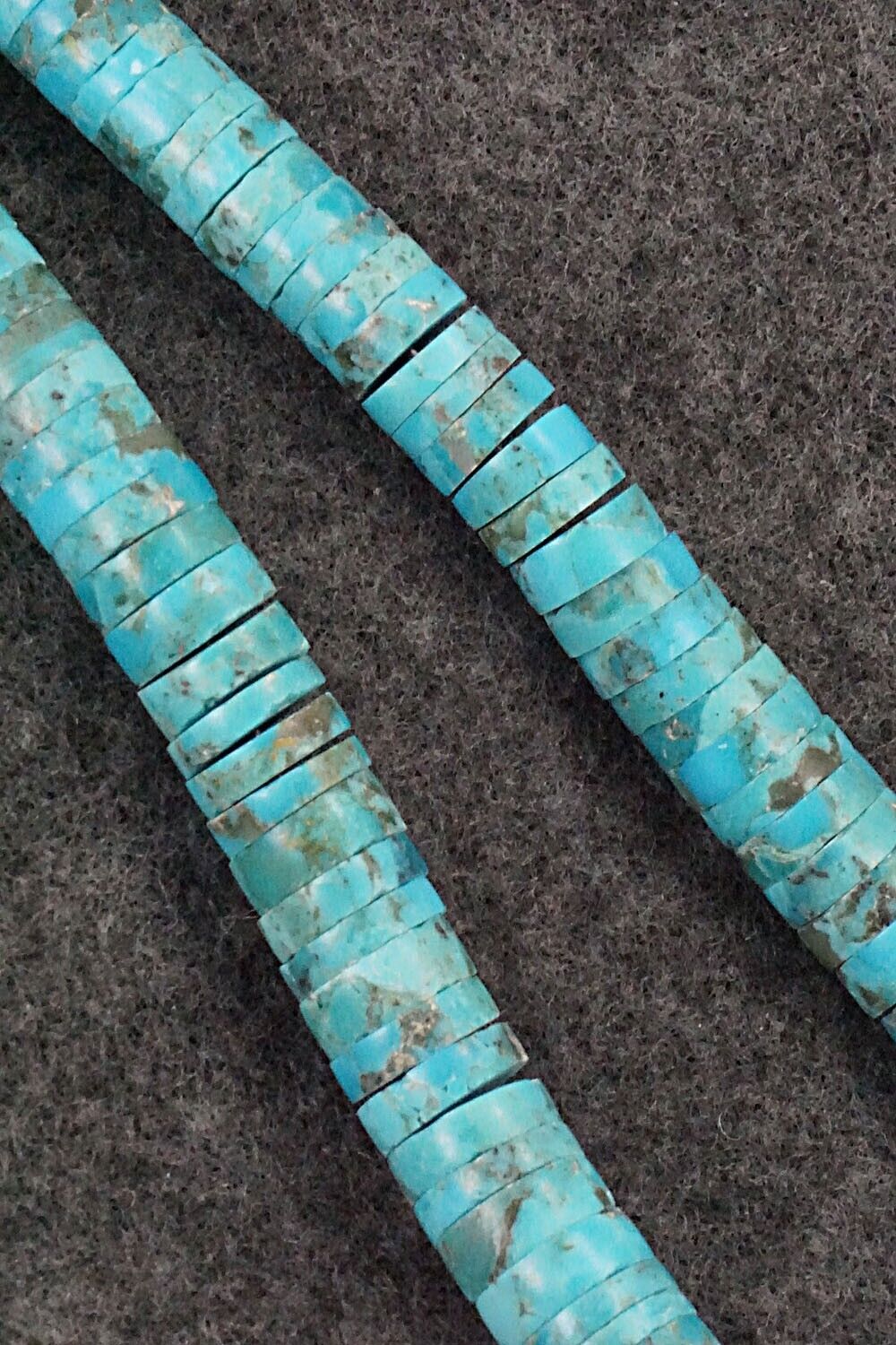 Turquoise, Spiny Oyster and Sterling Silver Necklace - Lupe Lovato